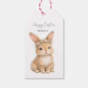 Étiquettes-cadeau Lapin de Pâques vintage bébé aquarelle