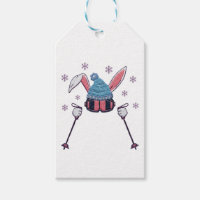 Lapin de ski en faux fil humour hivernal