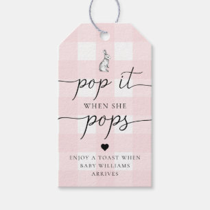 Étiquettes-cadeau Lapin En vichy Rose Le Pop Quand Elle Pop