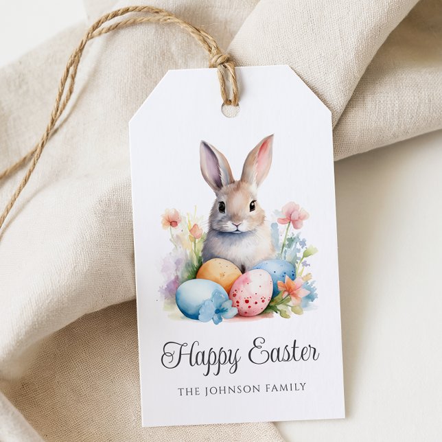 Étiquettes-cadeau Lapin Mignon Coloré Joyeuses Pâques (Cute Bunny Colorful Happy Easter Gift Tags)