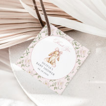 Lapin Mignon, Nœud Rose, Fleurs Roses, Baby Shower