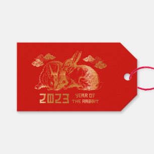 Étiquettes-cadeau Lapin Nouvel An Lunaire Chinois Zodiaque