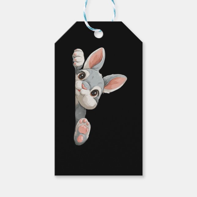 Étiquettes-cadeau Lapin qui vous regarde (Devant)