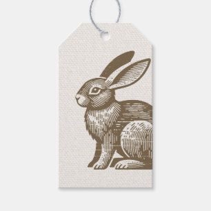 Étiquettes-cadeau Lapin Tag en Gravure sur Bois