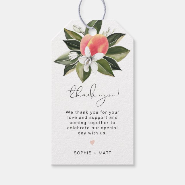 Étiquettes-cadeau L'aquarelle SAVANNAH pêche le Merci de fruits (Devant)