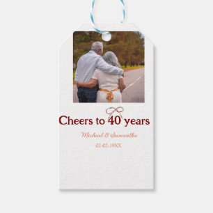 Étiquettes-cadeau L'arc de Marron salue le mariage de 40 ans