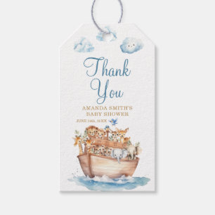 Étiquettes-cadeau L'Arche de Cute Noah Genre Neutre Boho Baby Merci