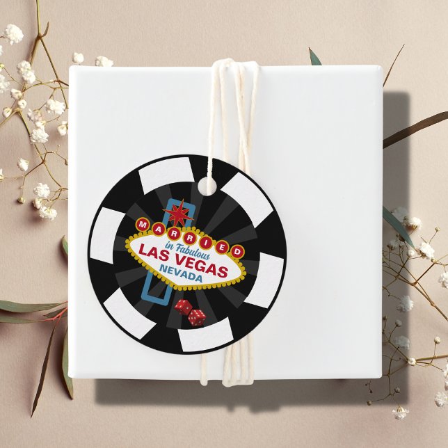Étiquettes Cadeau Las Vegas Poker Chip Destination Mariage (Créateur téléchargé)