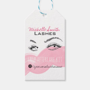 Étiquettes-cadeau Lash extension Lashes Brow Pink Lash Kit de soins