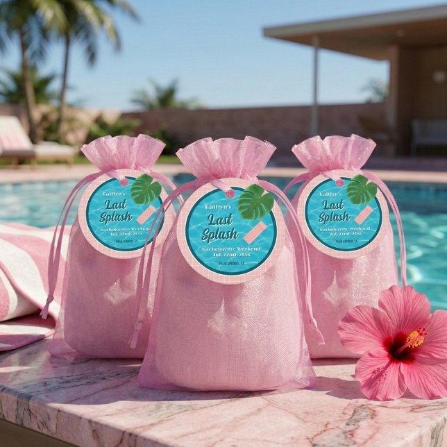 Étiquettes Cadeau Last Splash Bachelorette Weekend Pool Party (Créateur téléchargé)