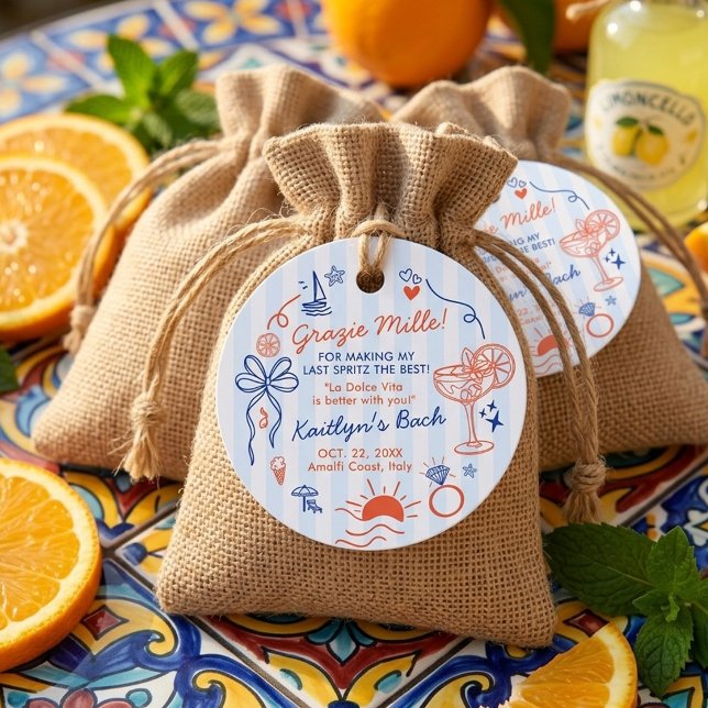 Étiquettes Cadeau Last Spritz Amalfi Coast Bachelorette Party (Créateur téléchargé)