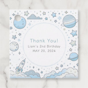 Étiquettes Cadeau L'astronaute bleu Merci de l'Anniversaire de enfan