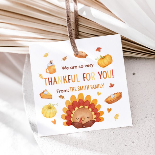 Étiquettes Cadeau L'automne Turquie Citrouille Thanksgiving (Turkey Pumpkin Autumn Thanksgiving Favor Tags)