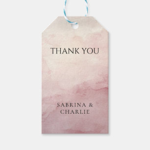 Étiquettes-cadeau Lavage à l'aquarelle rose blush Mariage élégant 