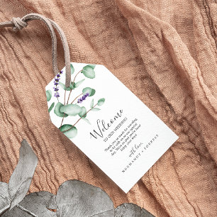 Étiquettes-cadeau Lavande rustique et Mariage Eucalyptus Bienvenue