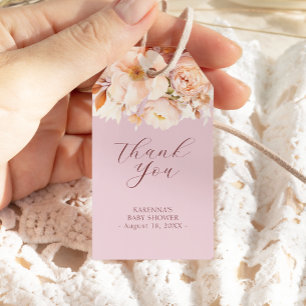 Étiquettes-cadeau Lavande Vintage Floral Chute Baby shower Merci