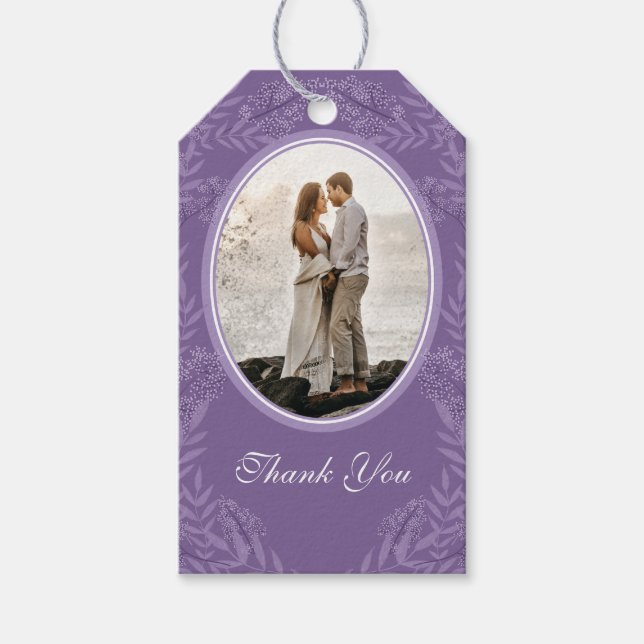 Étiquettes-cadeau Lavande violet Mariage Botanique (Devant)