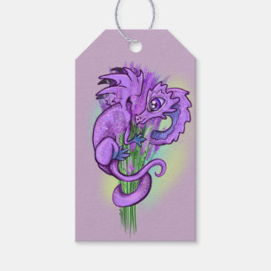Étiquettes-cadeau Lavendar petit dragon d'herbe