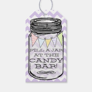 Étiquettes-cadeau Lavender Chevron - Remplissez Le Bocal Dans Notre 