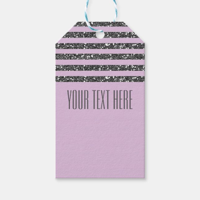 Étiquettes-cadeau Lavender Lilac Purple Silver Parties scintillant S (Devant)
