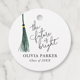 Étiquettes Cadeau L'avenir est vert brillant Tassel Grad Party