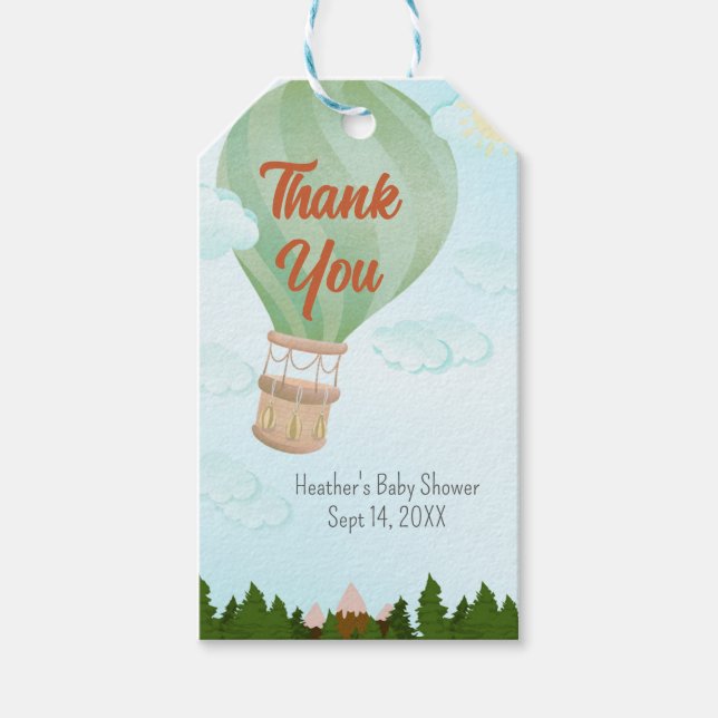 Étiquettes-cadeau L'aventure attend Montgolfière (Devant)