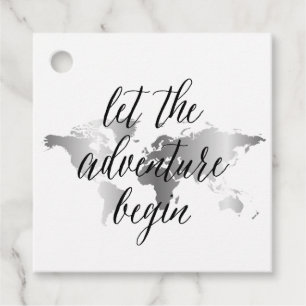 Étiquettes Cadeau L'aventure commence graduation argent
