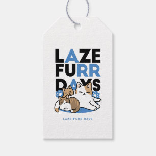 Étiquettes-cadeau Laze Furr Days - Cute Lazy Cats Design