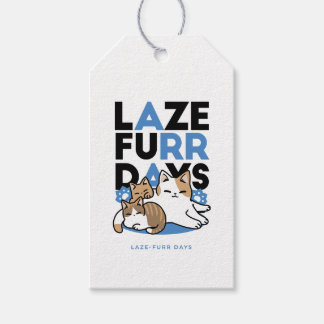 Étiquettes-cadeau Laze Furr Days - Cute Lazy Cats Design