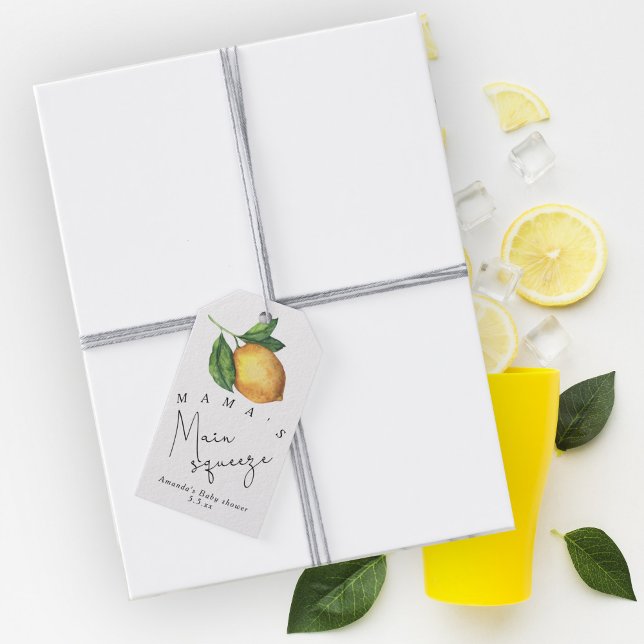 Étiquettes-cadeau Le baby shower de citron de la maman (Créateur téléchargé)