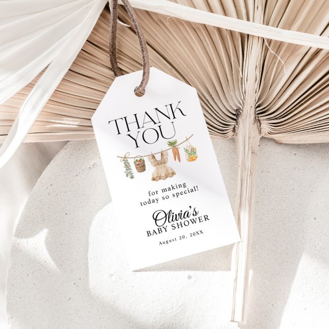 Étiquettes-cadeau Le Baby shower des fermiers cultivés localement (Créateur téléchargé)