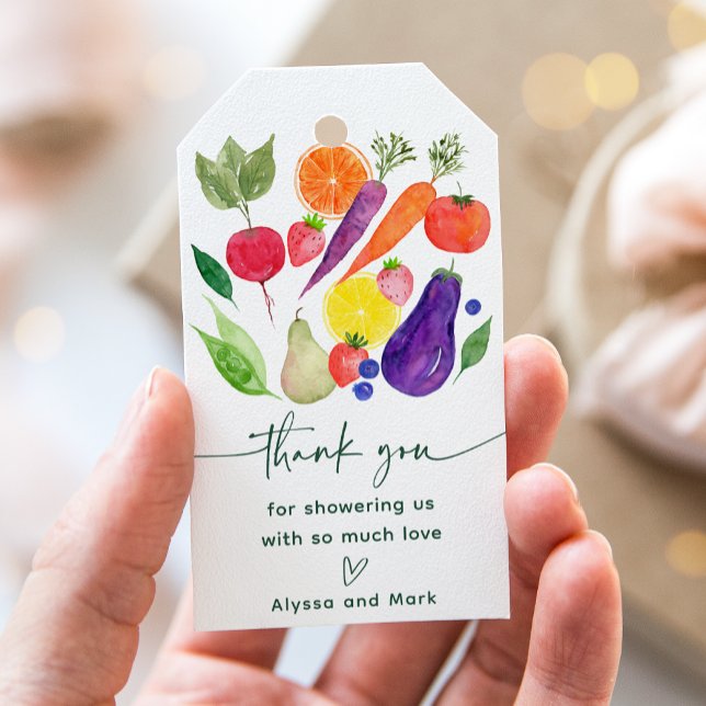 Étiquettes-cadeau Le Baby shower des fermiers cultivés localement (Créateur téléchargé)