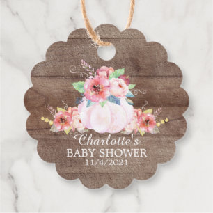 Étiquettes Cadeau Le Baby shower rustique du petit Merci Citrouille