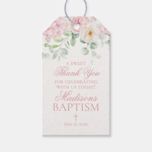 Étiquettes-cadeau Le Baptême Botanique Rose Floral Hydrangea Privilé