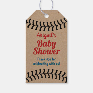 Étiquettes-cadeau Le base-ball vintage folâtre le baby shower Papie