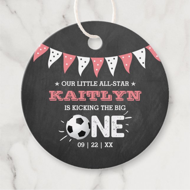 Étiquettes Cadeau Le Big One | Football 1er anniversaire (Devant)