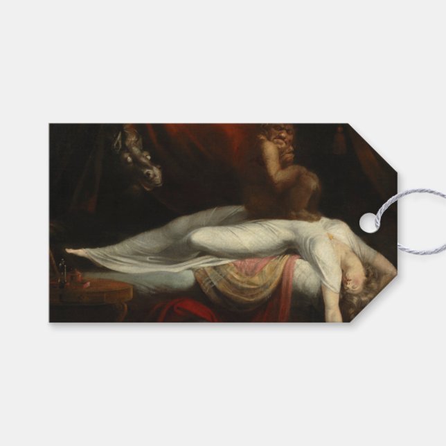 Étiquettes-cadeau Le cauchemar (par Henry Fuseli) (Devant (Horizontal))