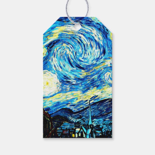 Étiquettes-cadeau Le célèbre tableau de Van Gogh, Starry Night (Devant)
