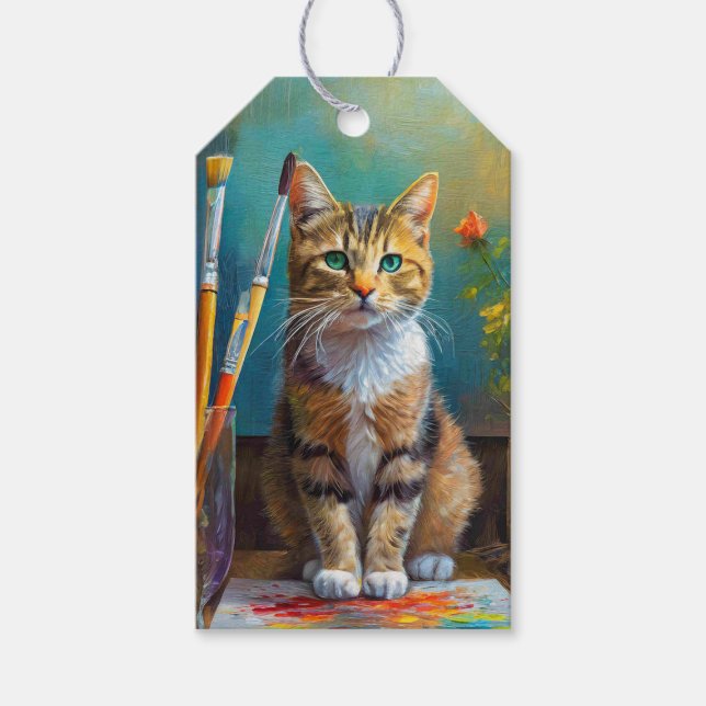 Étiquettes-cadeau Le Chat Artistique (Devant)