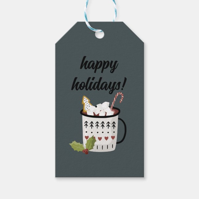 Étiquettes-cadeau Le chocolat chaud de Happy Holiday (Devant)