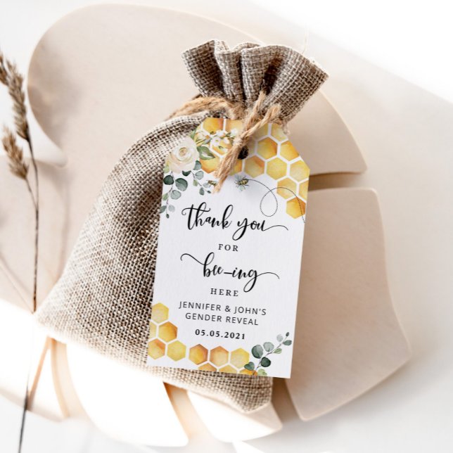 Étiquettes-cadeau Le genre d'abeilles révéler merci tag (Créateur téléchargé)