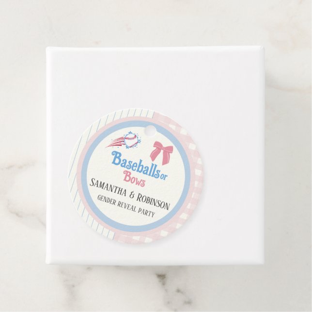 Étiquettes Cadeau Le genre du bébé révèle des Bébés ou des Bows (En situation)