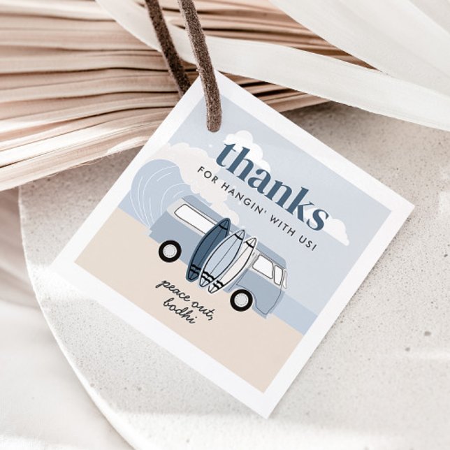 Étiquettes Cadeau Le grand Surf de plage des garçons à l'anniversair (Créateur téléchargé)