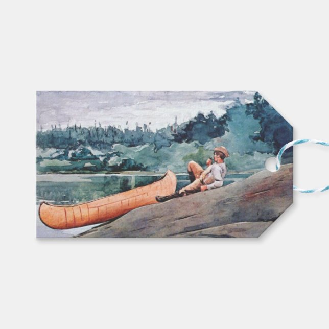 Étiquettes-cadeau Le guide de la nature sauvage (par Winslow Homer) (Devant (Horizontal))