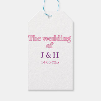 Étiquettes-cadeau Le mariage du nom de couple lettre initiale date