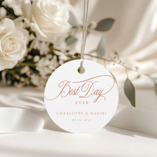 Étiquettes Cadeau LE MEILLEUR JOUR JAMAIS ! Élégant, Mariage