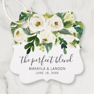 Étiquettes Cadeau Le mélange parfait Élégant mariage floral blanc