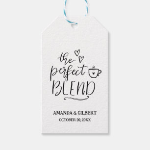 Étiquettes-cadeau Le Mélange Parfait Mélange Sympa Script Wedding Fa
