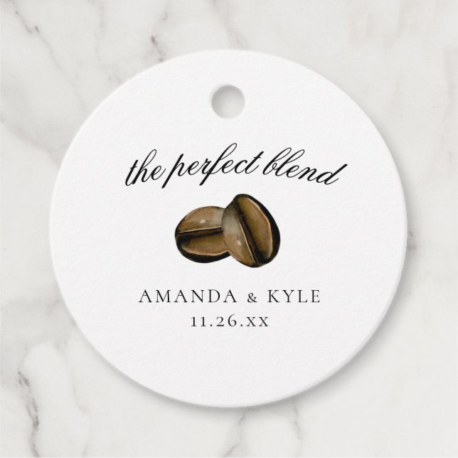 Étiquettes Cadeau Le Mélange Parfait | Mots-clés Mariage Merci Favor (Devant)