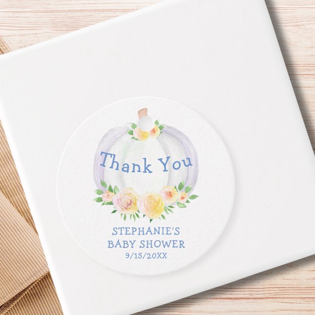 Étiquettes Cadeau Le Merci Baby shower du citrouille Boy (Créateur téléchargé)